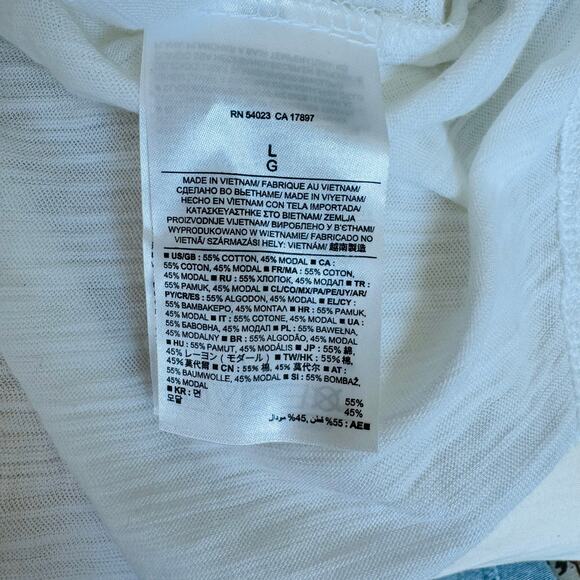 Banana Republic Womens Sun Sand Sail White Cotton Racerback Tank Top Large NEW - Picture 10 of 11